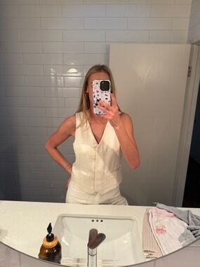 Madewell light yellow satin top